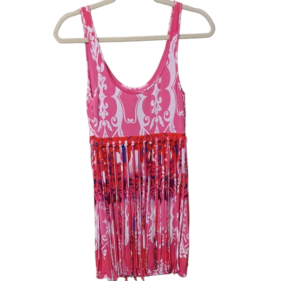 Bebe fringe jersey dress party going out Moroccan print XS - Picture 5 of 13